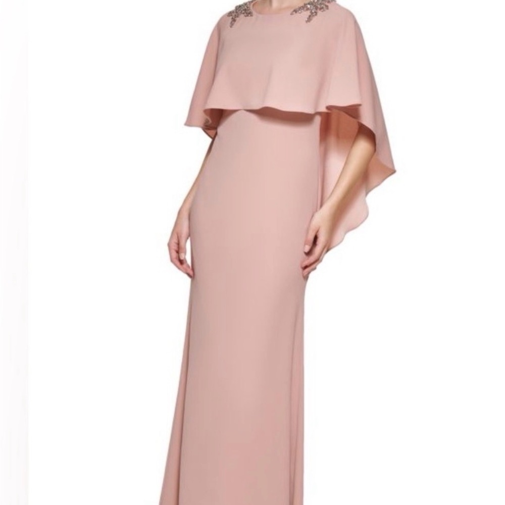 Vince Camuto Blush Maxi Dress with Embellished Shoulders